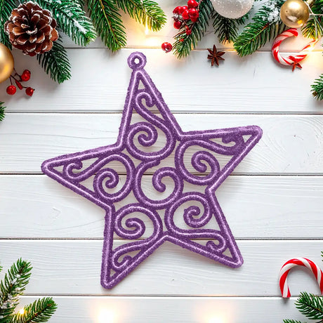 Ornamento Navideño en Forma de Estrella color Morado