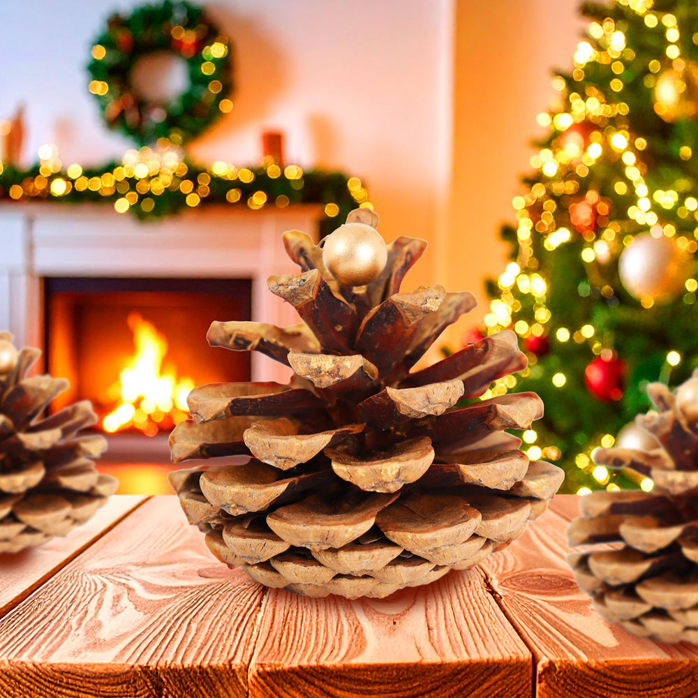 Piñas Decorativas Navideñas Doradas