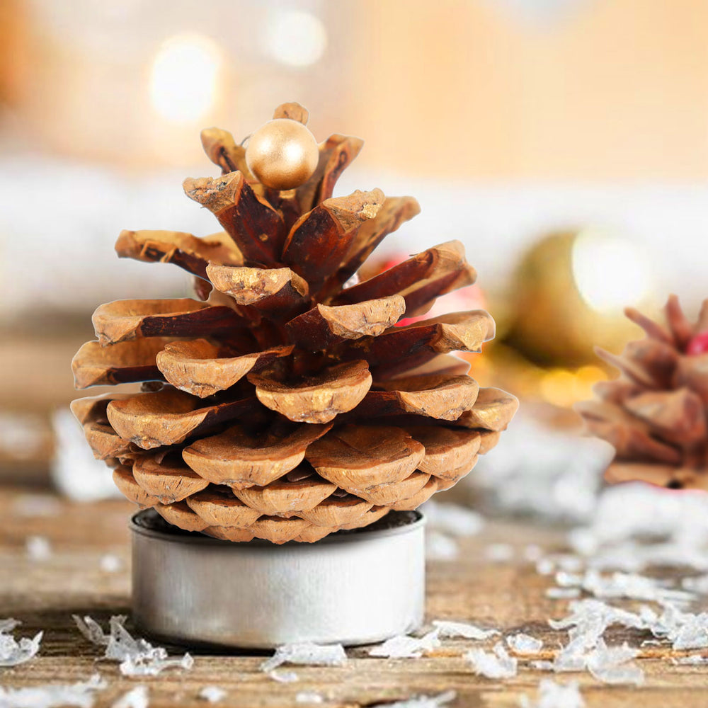 Piñas Decorativas Navideñas Doradas