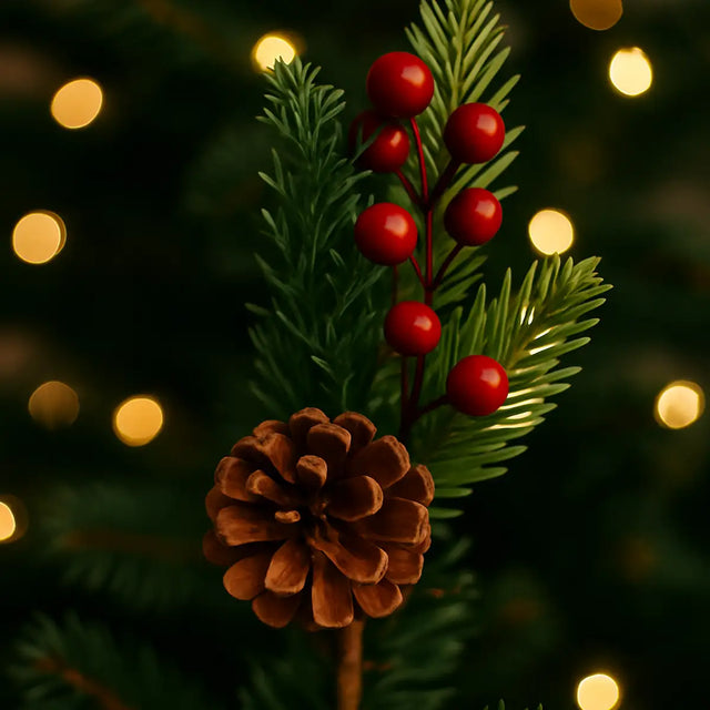 Mini Follaje Navideño de Pino Artificial con Bayas