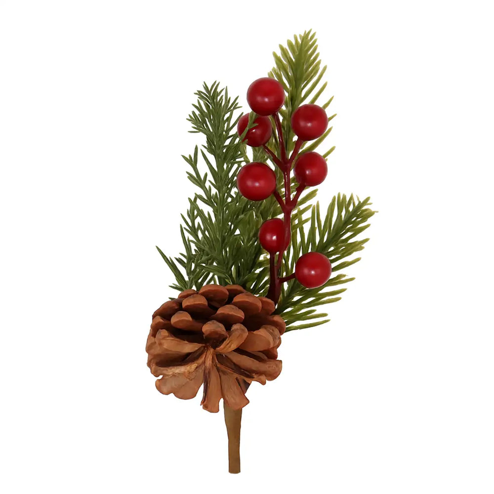 Mini Follaje Navideño de Pino Artificial con Bayas