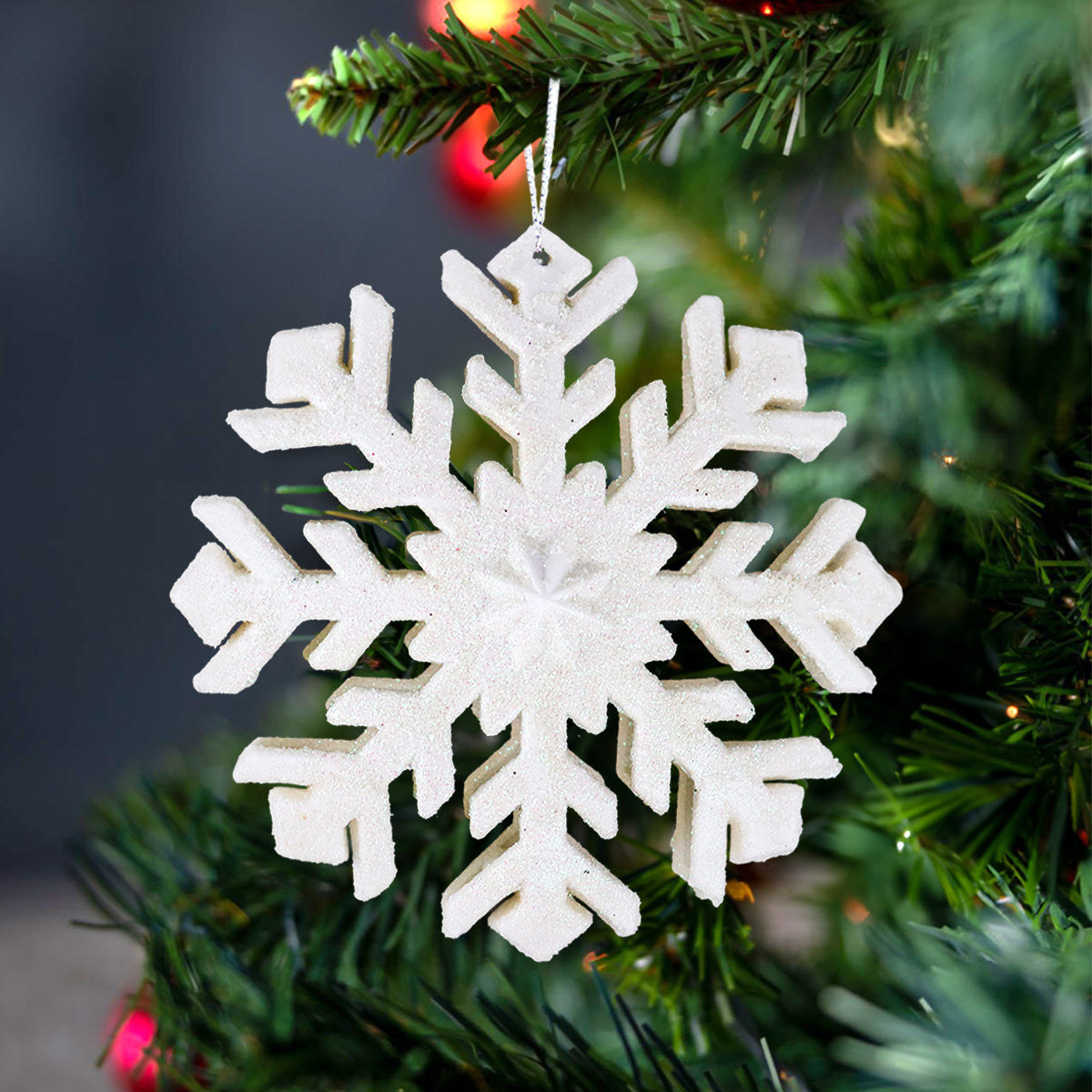 Copo de Nieve, Volumen, Glitter, Color Blanco