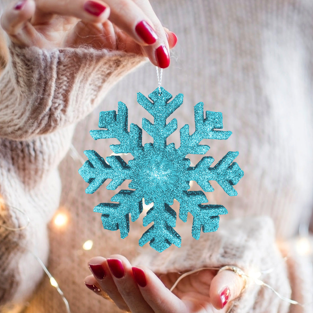 Copo de Nieve, Volumen, Glitter, Color Azul