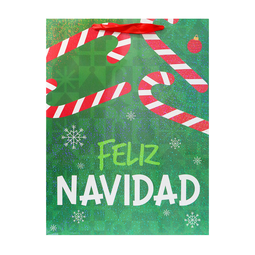 Bolsa de Regalo Navideña, Diseño Bastones de Dulce