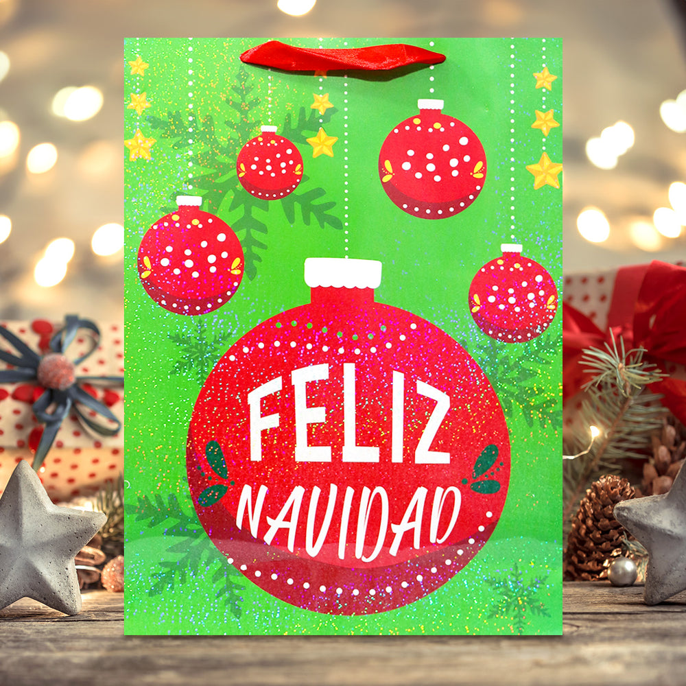 Bolsa de Regalo Navideña, Diseño Esferas