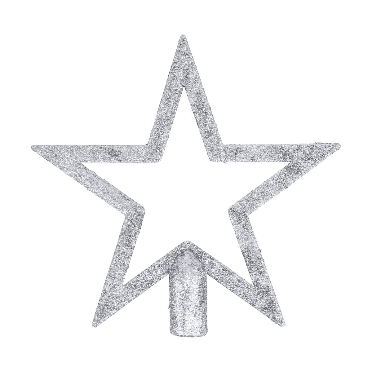 Estrella de Árbol sin Relleno, Glitter, Color Plata