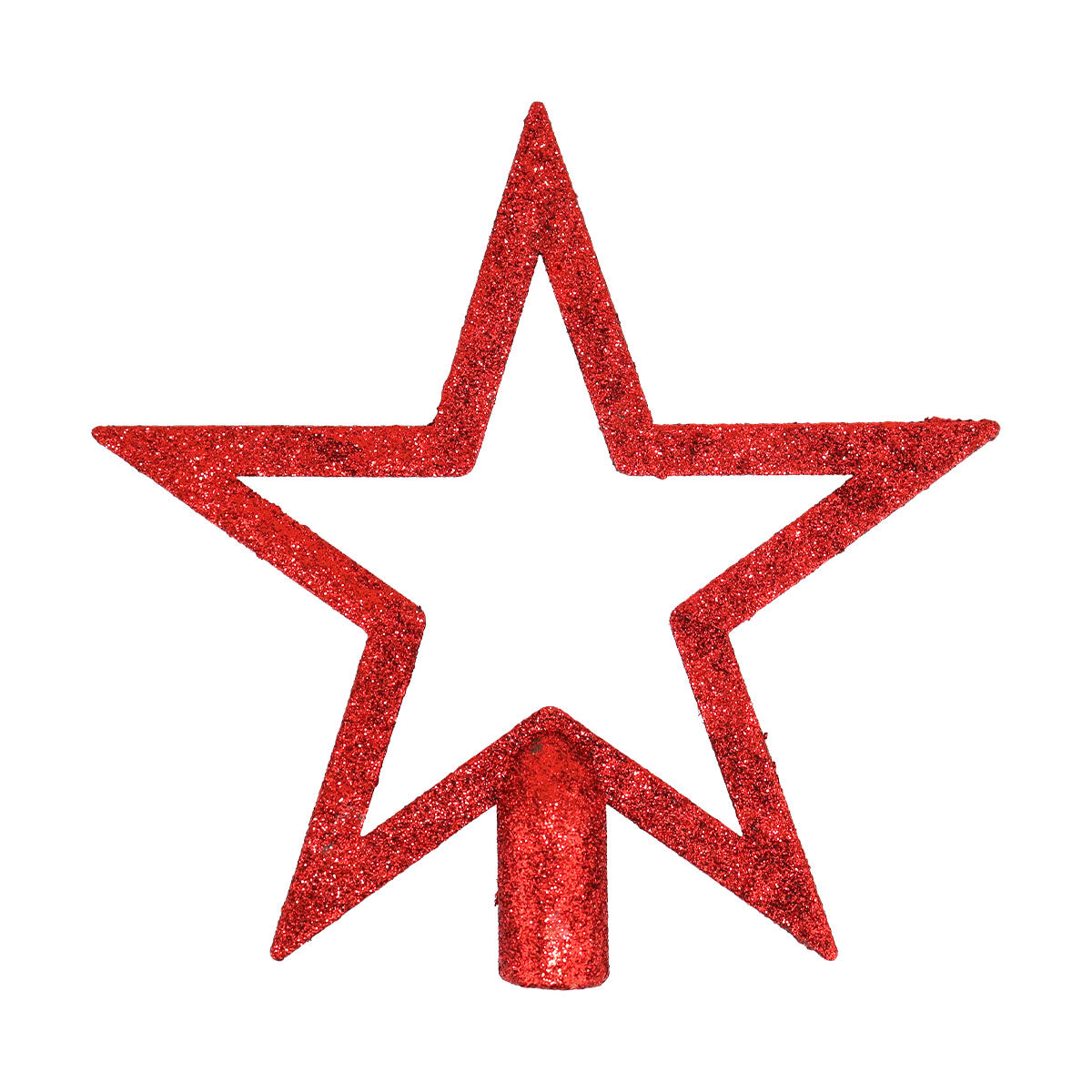 Estrella de Árbol sin Relleno, Glitter, Color Rojo