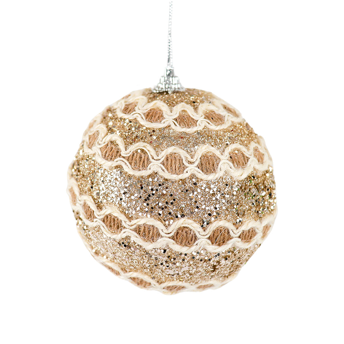 Esfera Navideña Rústica con Glitter