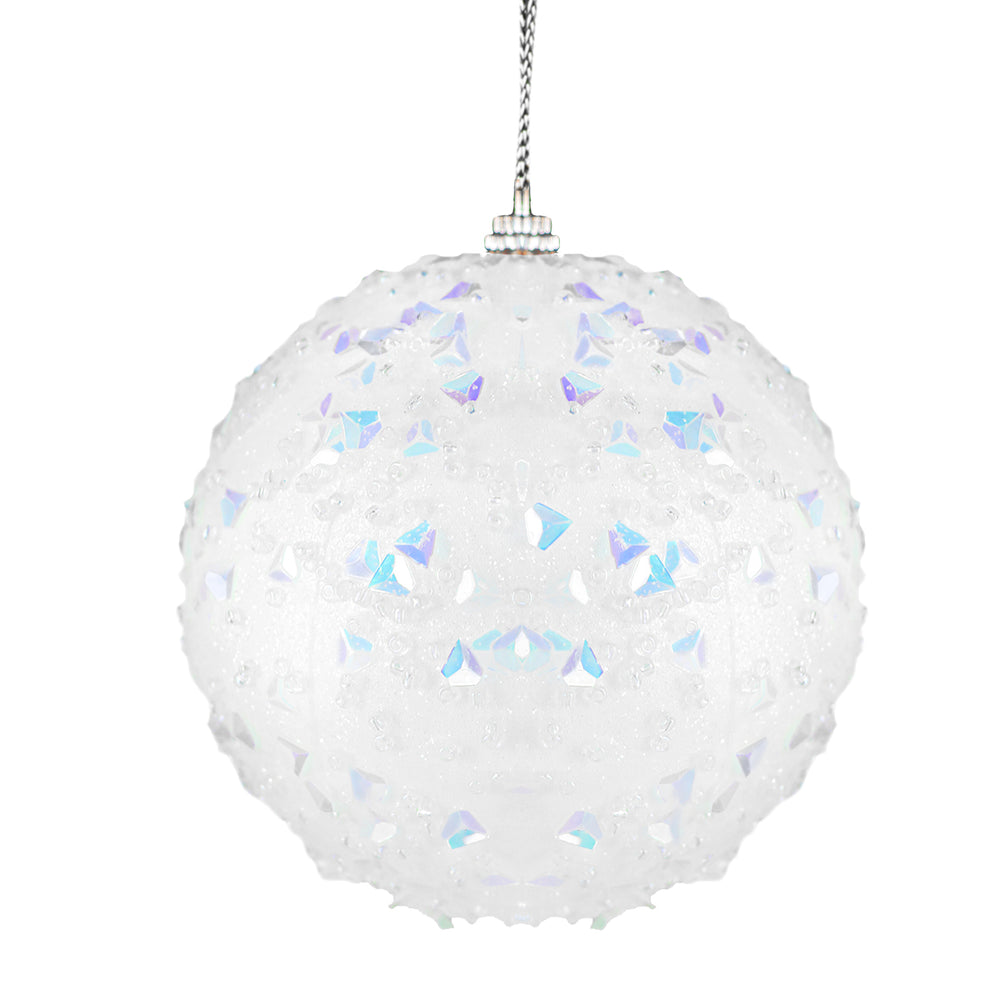 Esfera Navideña con Destellos, Color Blanco