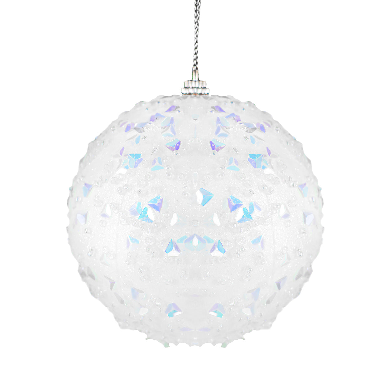 Esfera Navideña con Destellos, Color Blanco