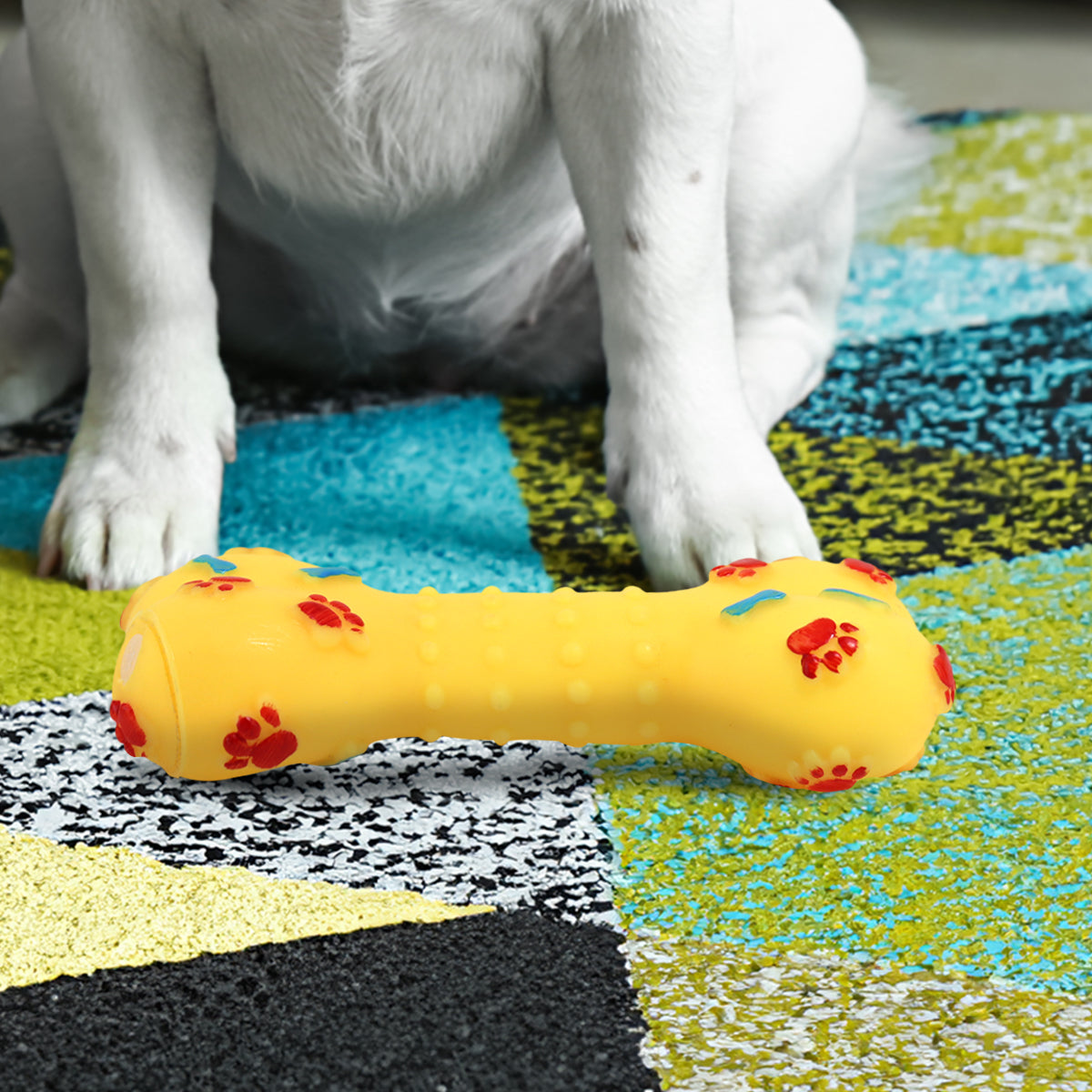 Juguete Hueso Chillón para Perro, Color Amarillo