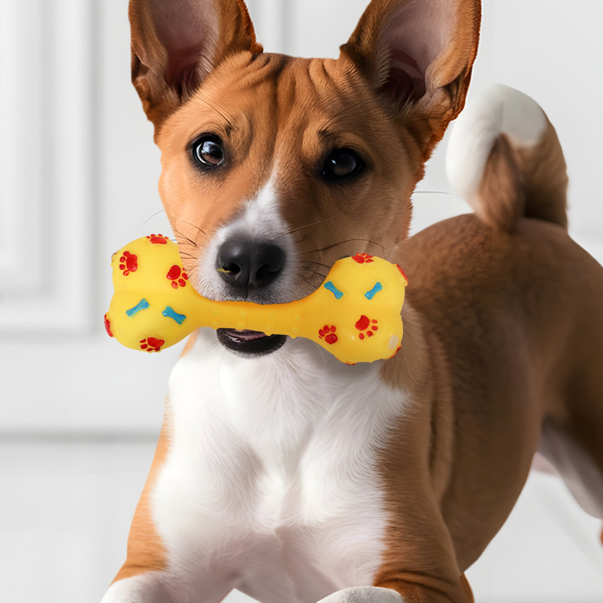 Juguete Hueso Chillón para Perro, Color Amarillo