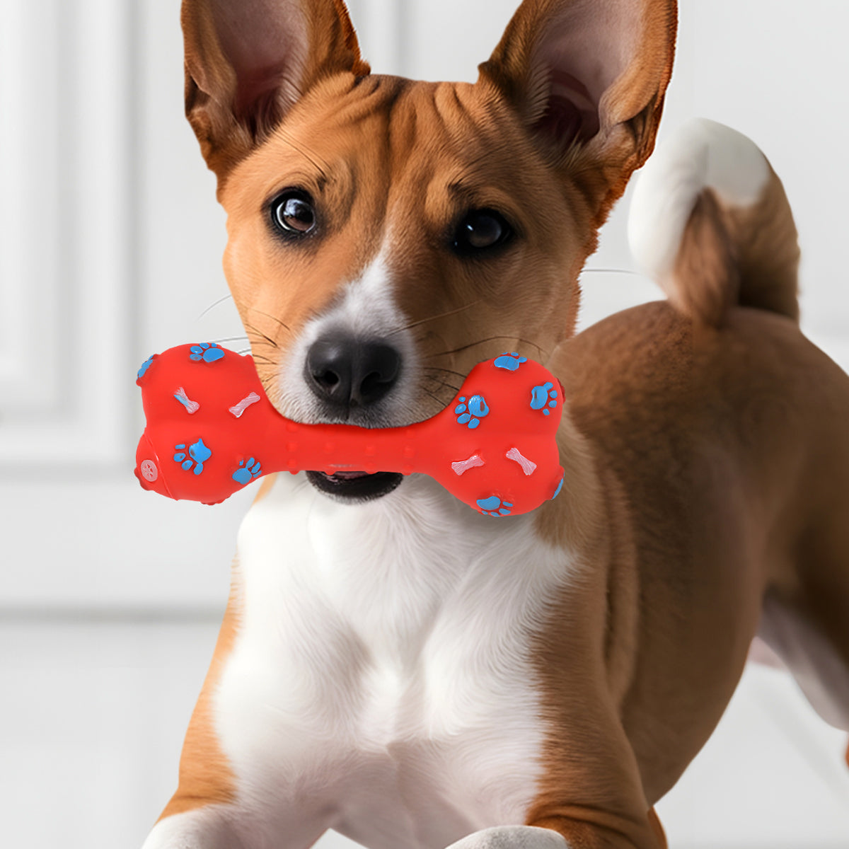 Juguete Hueso Chillón para Perro, Color Naranja