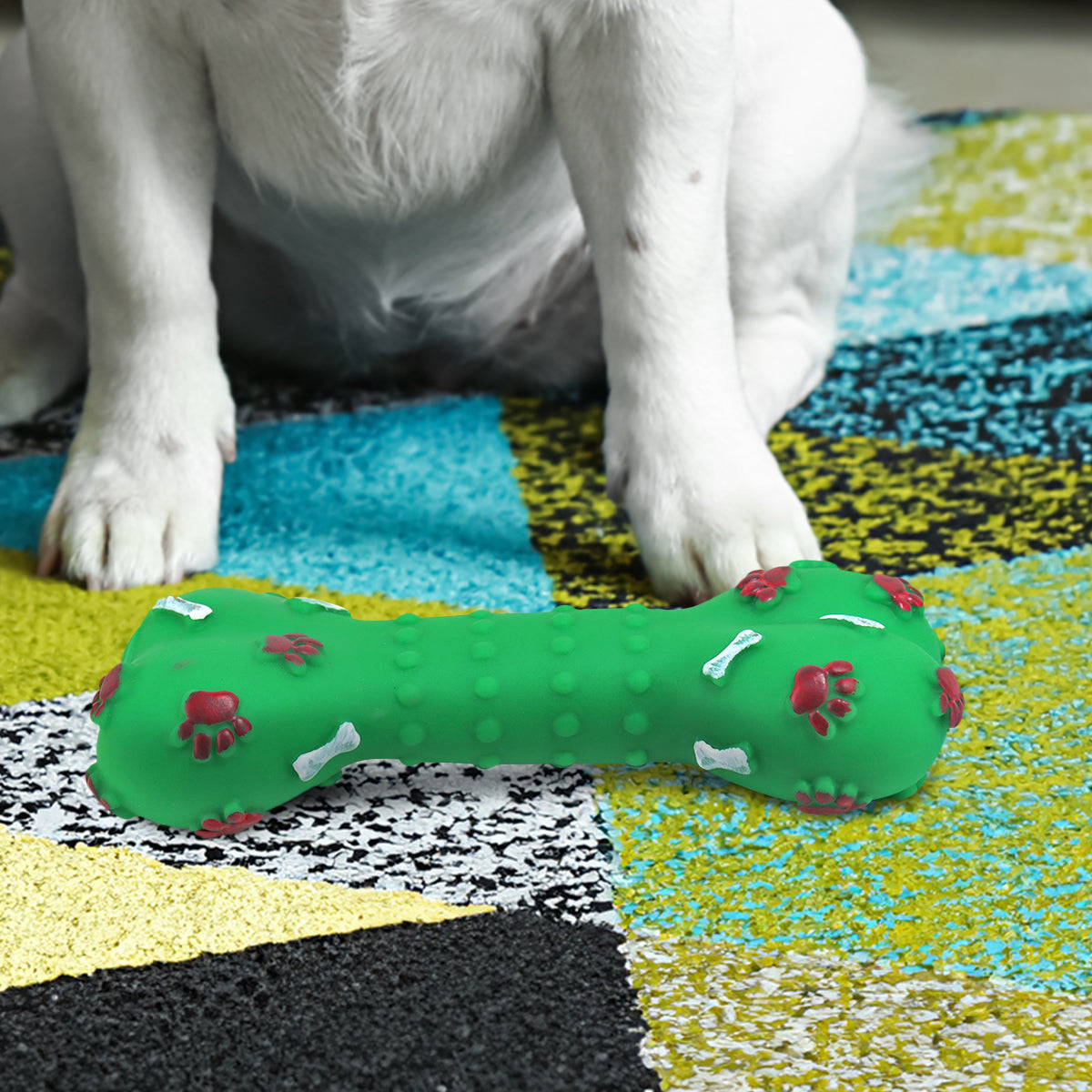 Juguete Hueso Chillón para Perro, Color Verde