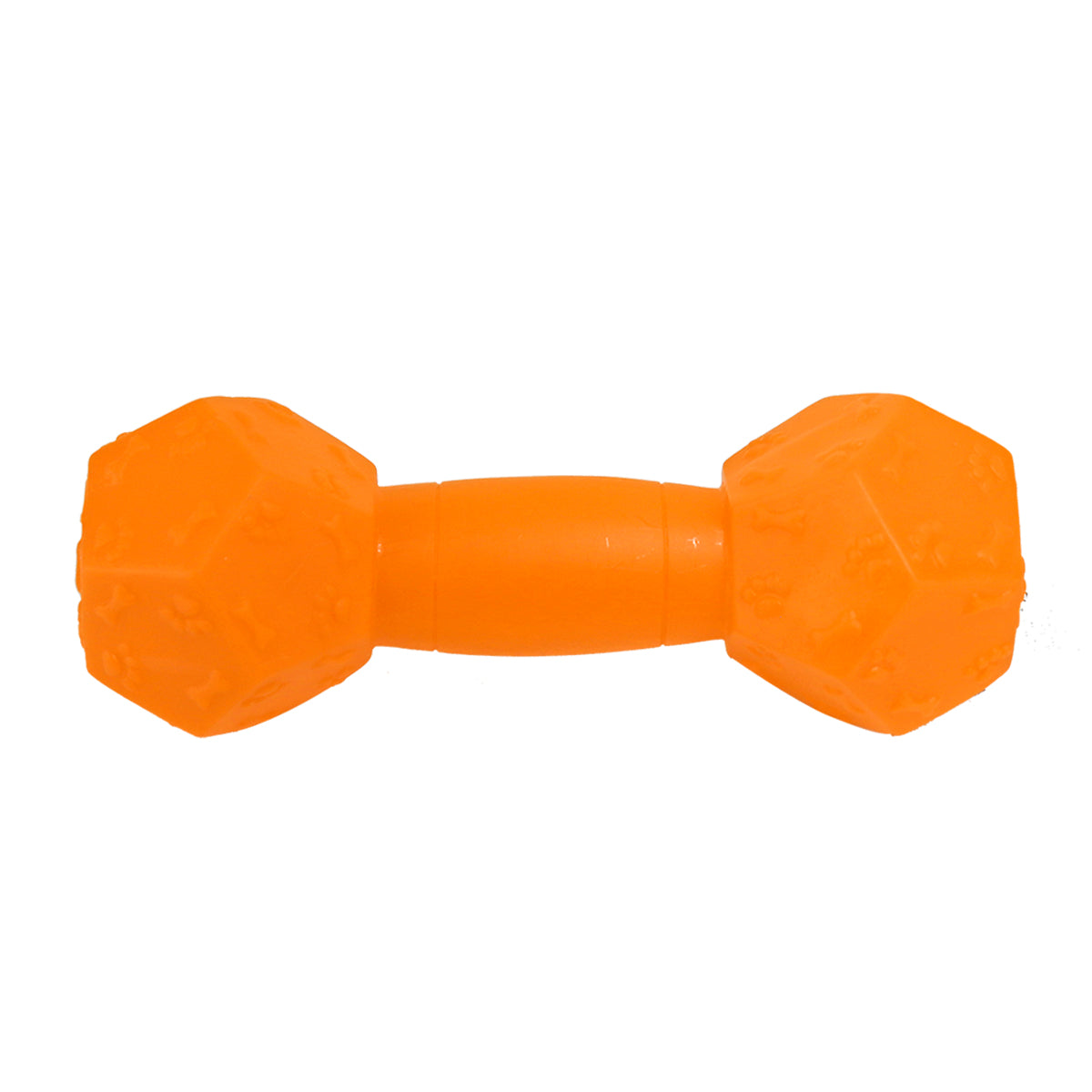 Juguete Chillón para Perro, Diseño de Huellitas, Color Naranja