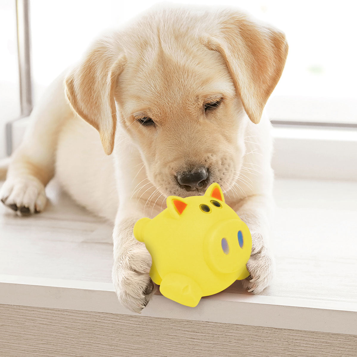 Juguete para Mascota en Forma de Cerdito, Color Amarillo