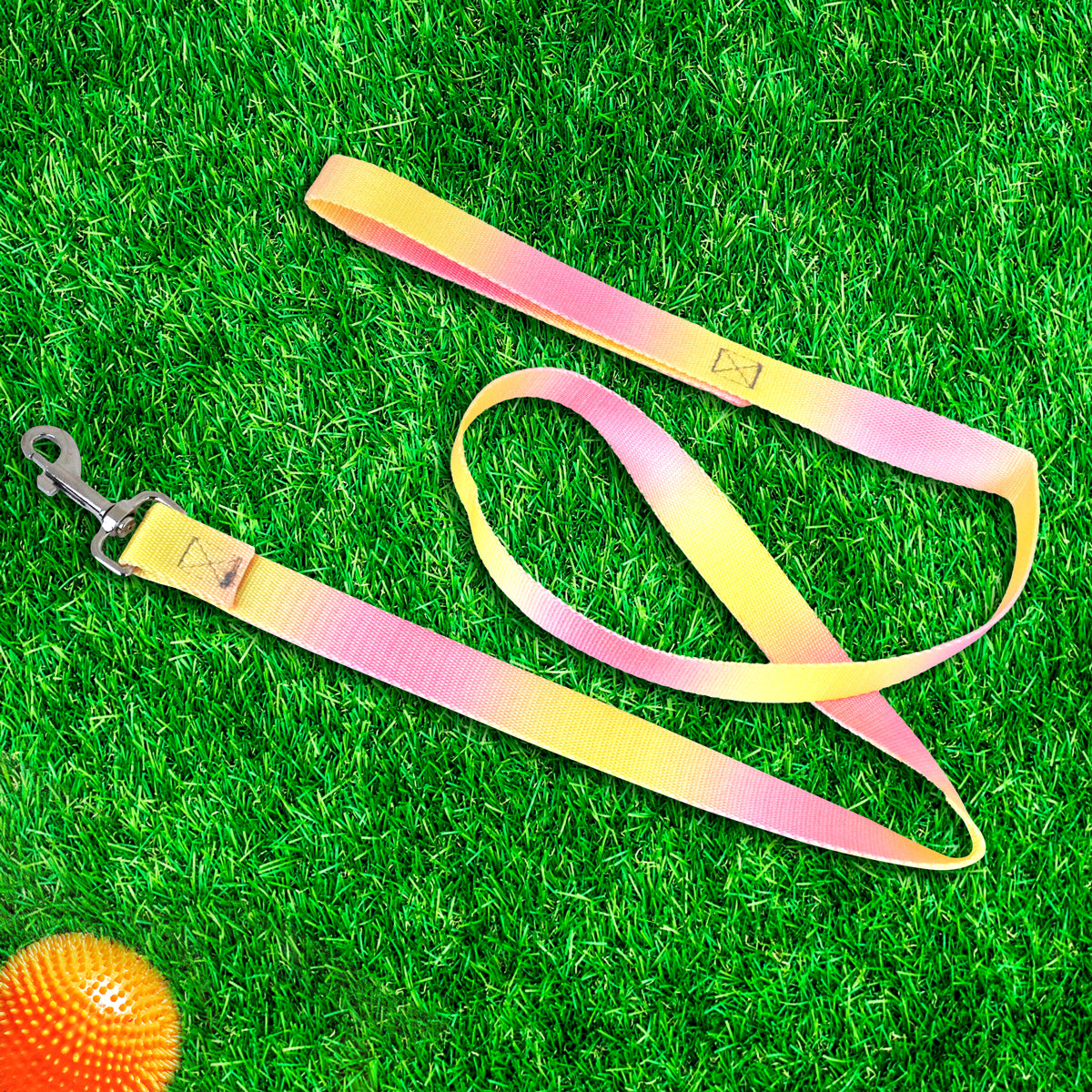 Correa color Amarillo con Rosa para Perro, 120cm