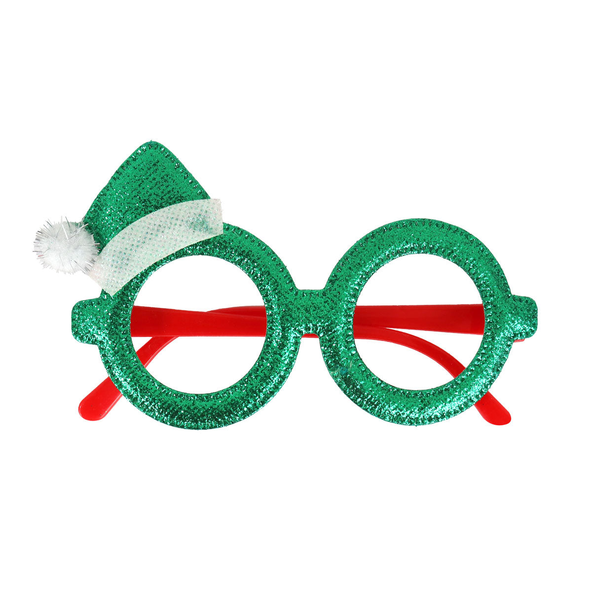 Lentes Navideños con Sobrerito Navideño Glitter, Color Verde