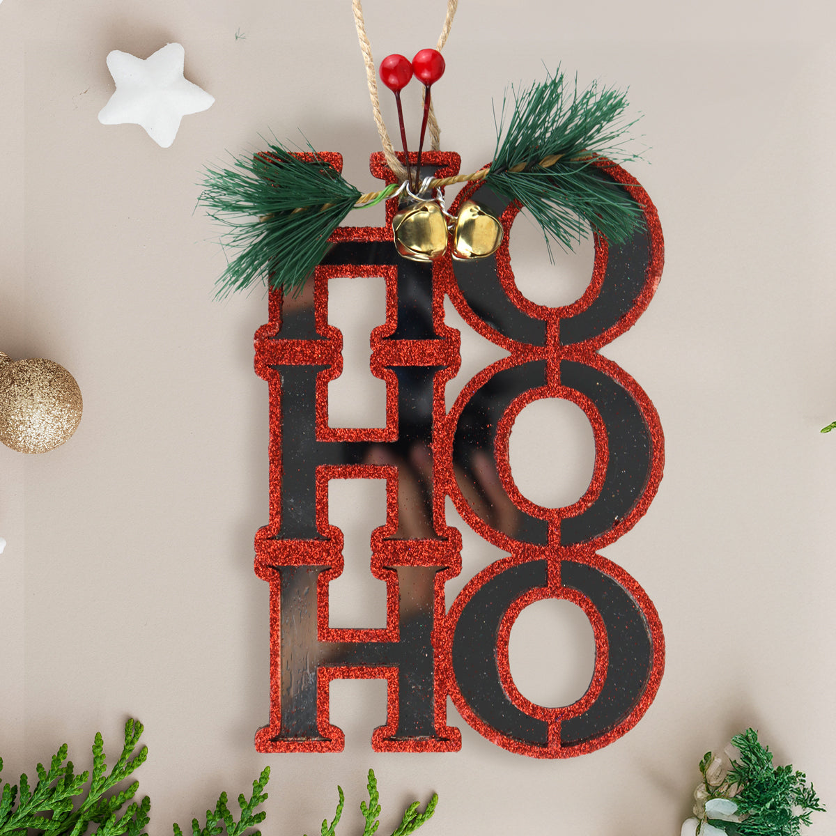 Ornamento Colgante "Ho Ho Ho" Color Rojo