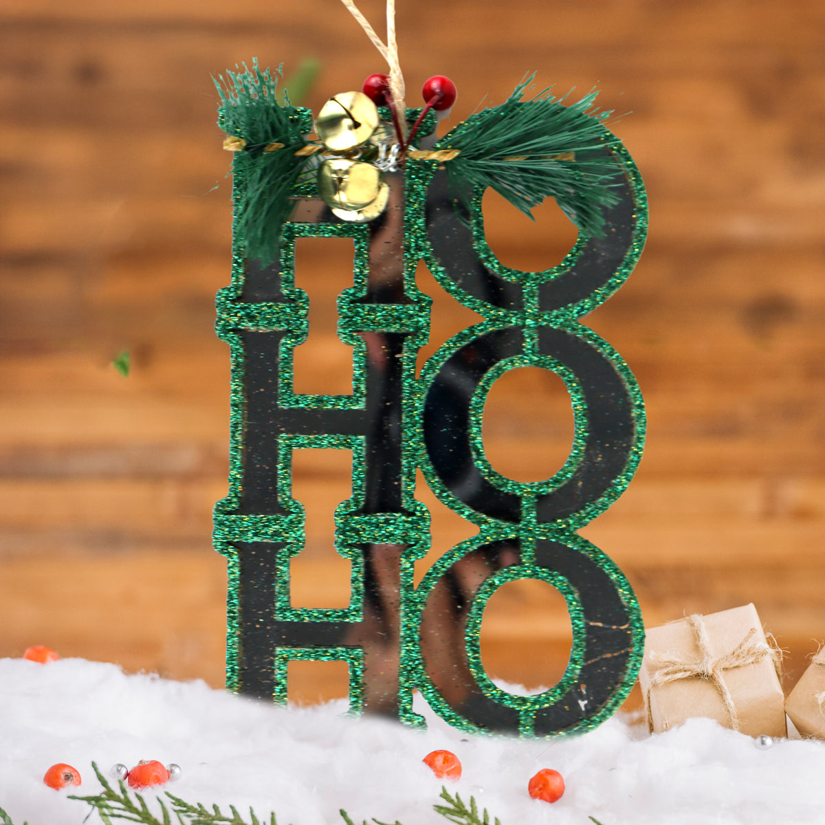 Ornamento Colgante "Ho Ho Ho" Color Verde
