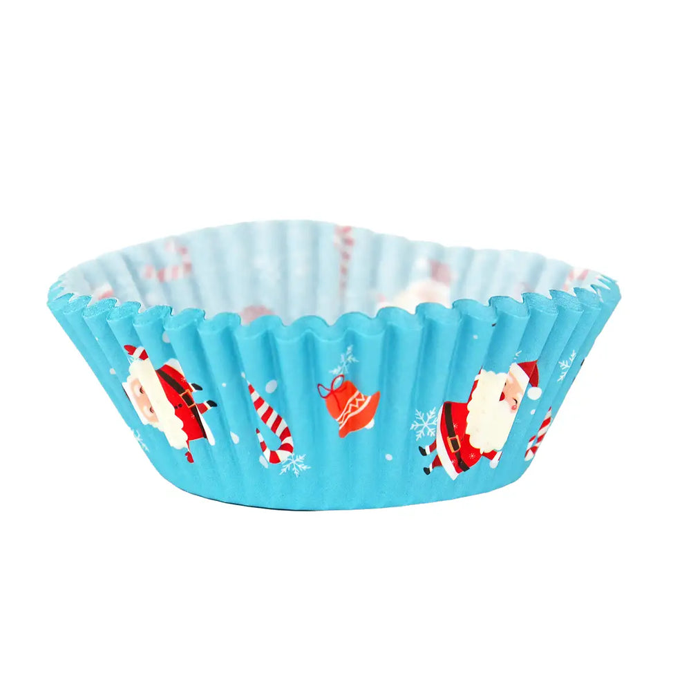 Set Navideño de Capacillos y Palillos Decorativos para Cupcakes, Santa