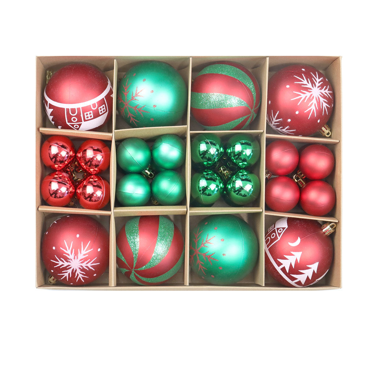 Set Esferas de Navidad, Color Rojo y Verde, 40 pzas