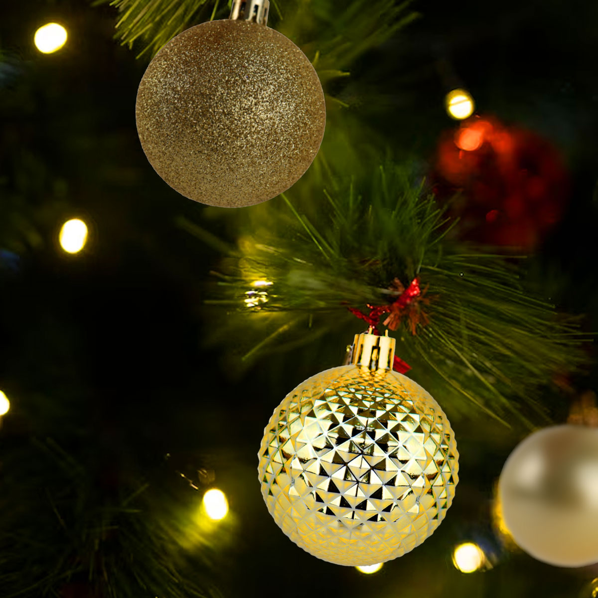 Set de Esferas Doradas, 36 piezas