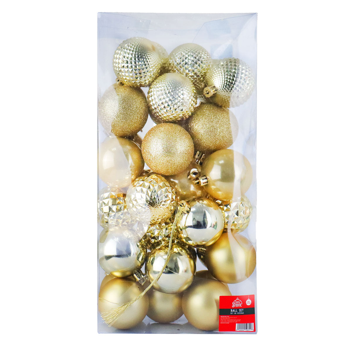 Set de Esferas Doradas, 36 piezas