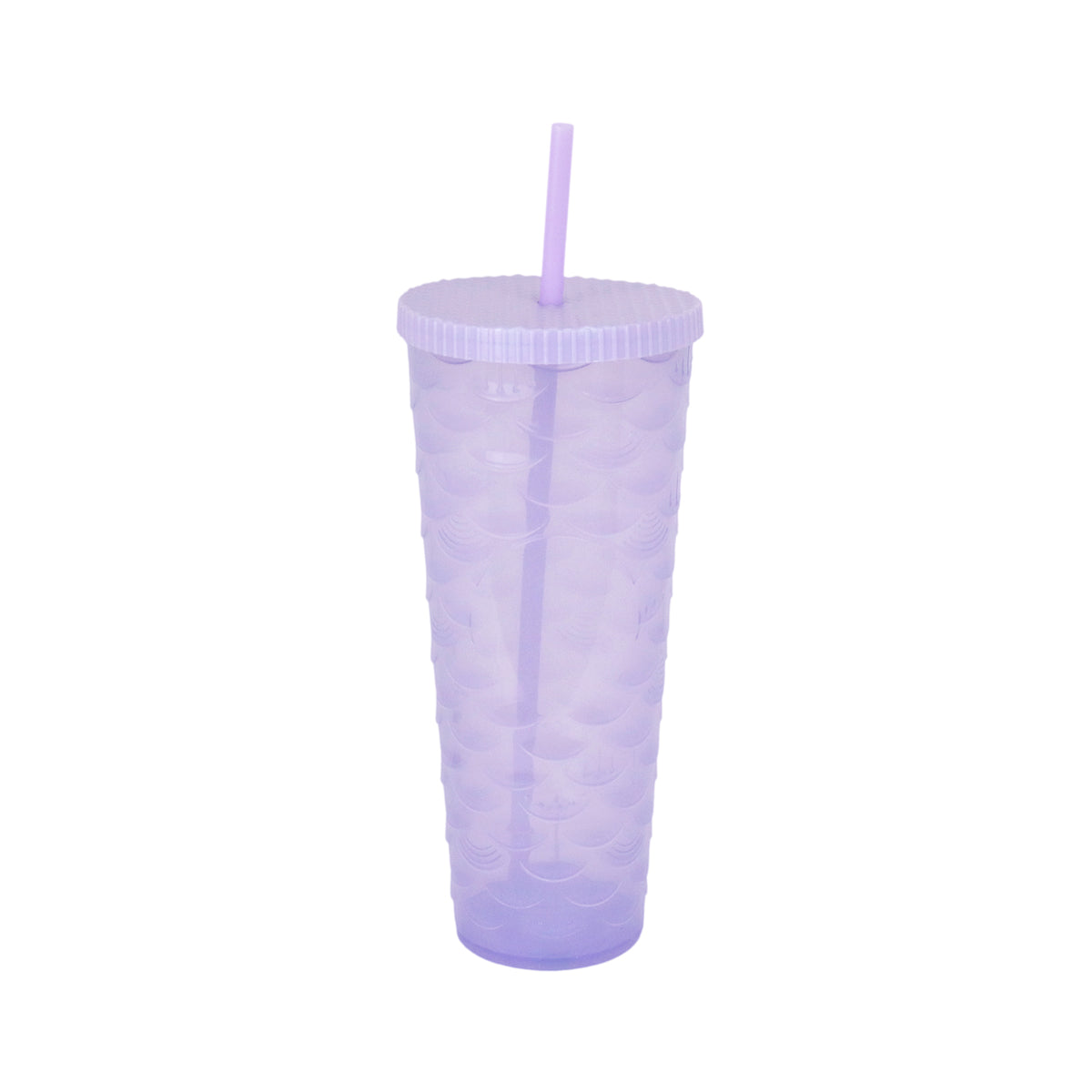 Vaso Decorado color Lila con Popote, 1100ml