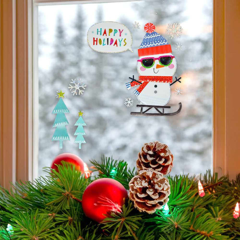 Stickers con Diseño Navideño, Muñeco de Nieve