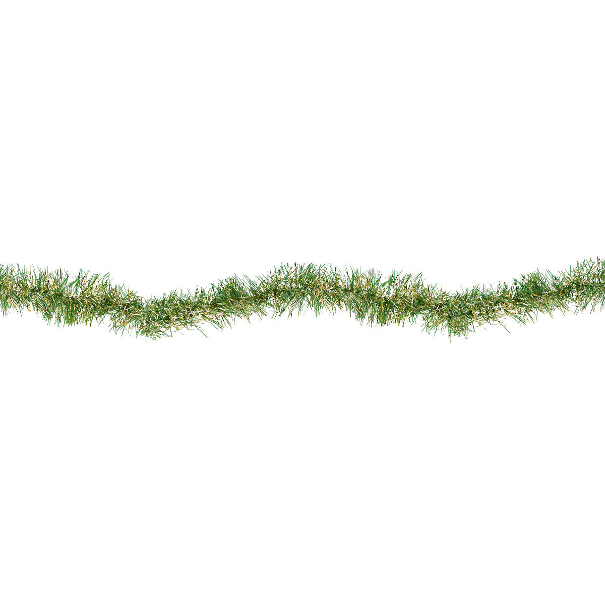 Guirnalda Navideña de Tinsel, Color Verde y Oro