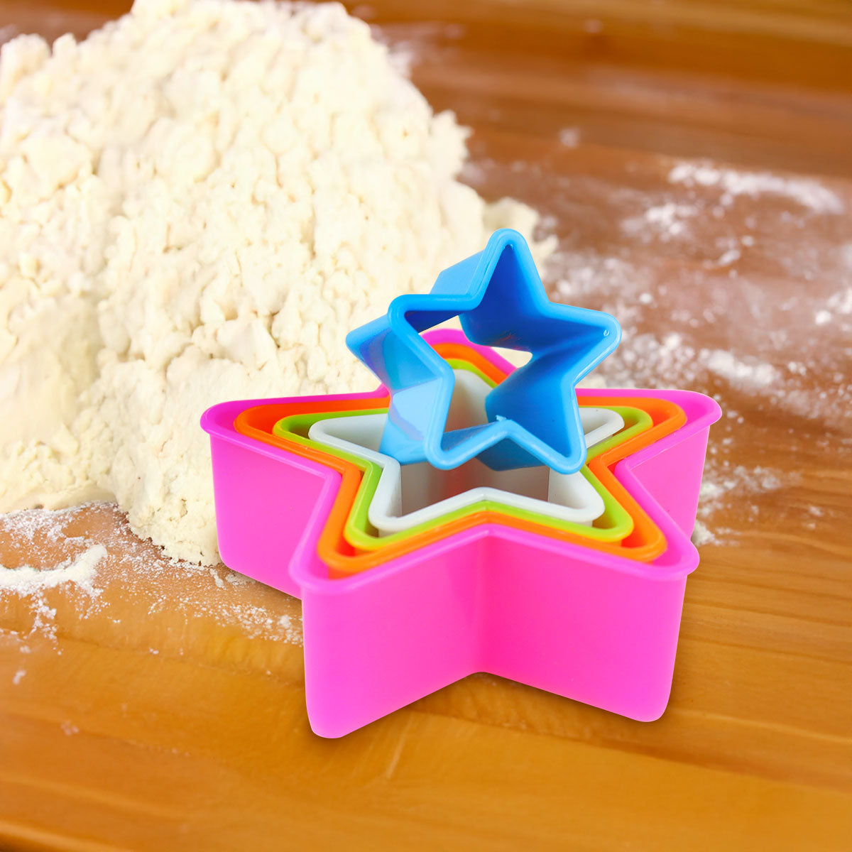 Kit de 5 Cortadores para Galletas en Forma de Estrellas