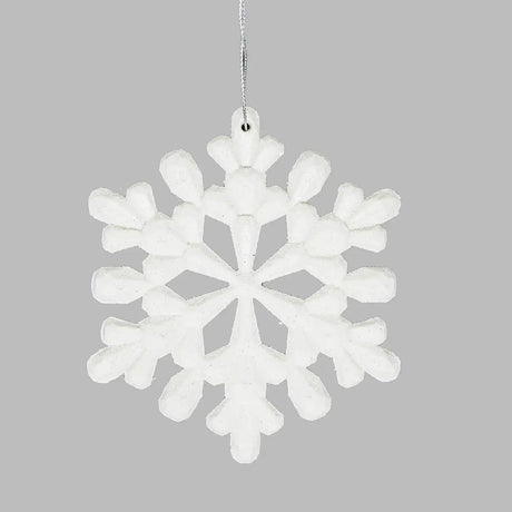 Ornamento Navideño en Forma de Copo de Nieve color Blanco, 2pzas