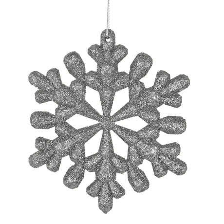 Ornamento Navideño en Forma de Copo de Nieve color Plata, 2pzas