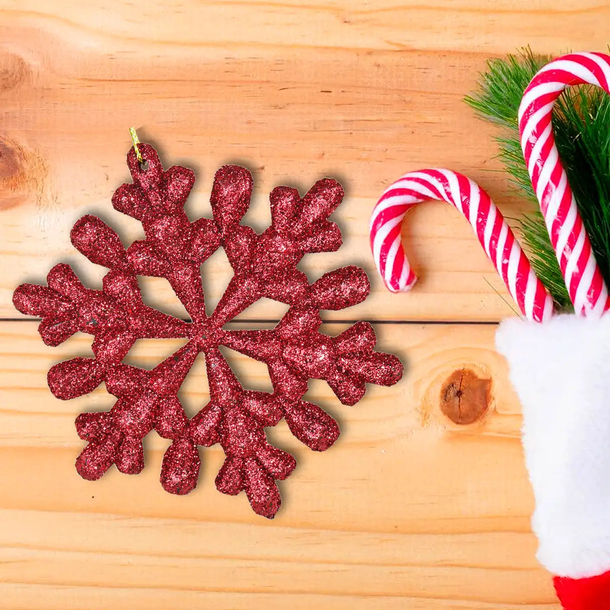 Ornamento Navideño en Forma de Copo de Nieve, 2pzas