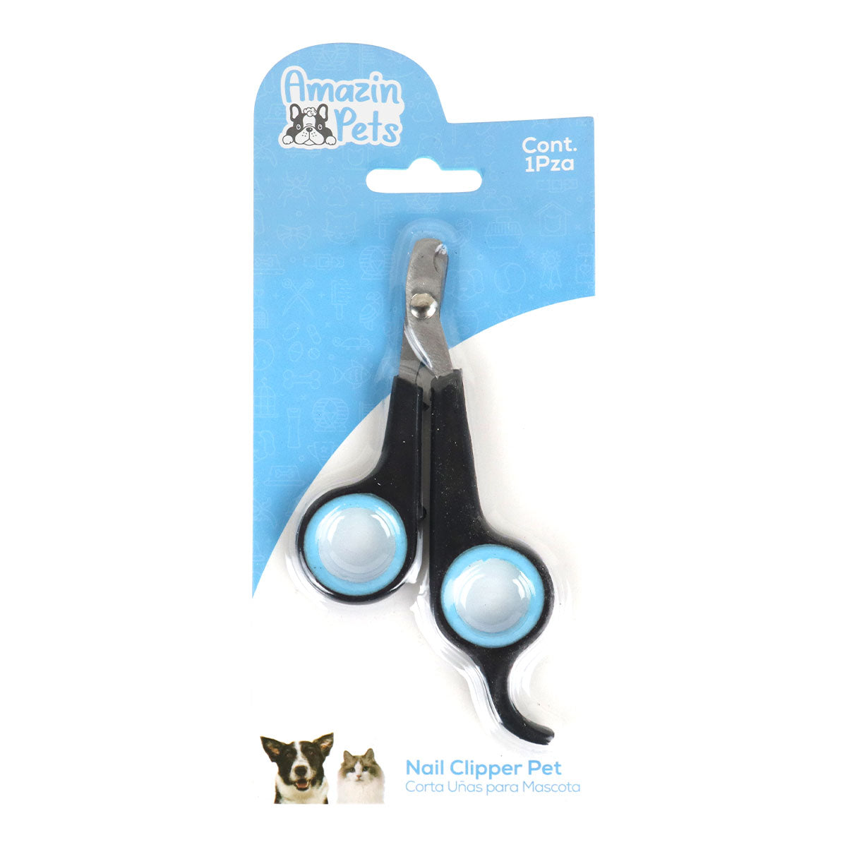 Cortaúñas color Negro con Azul para Mascotas, Amazin Pets