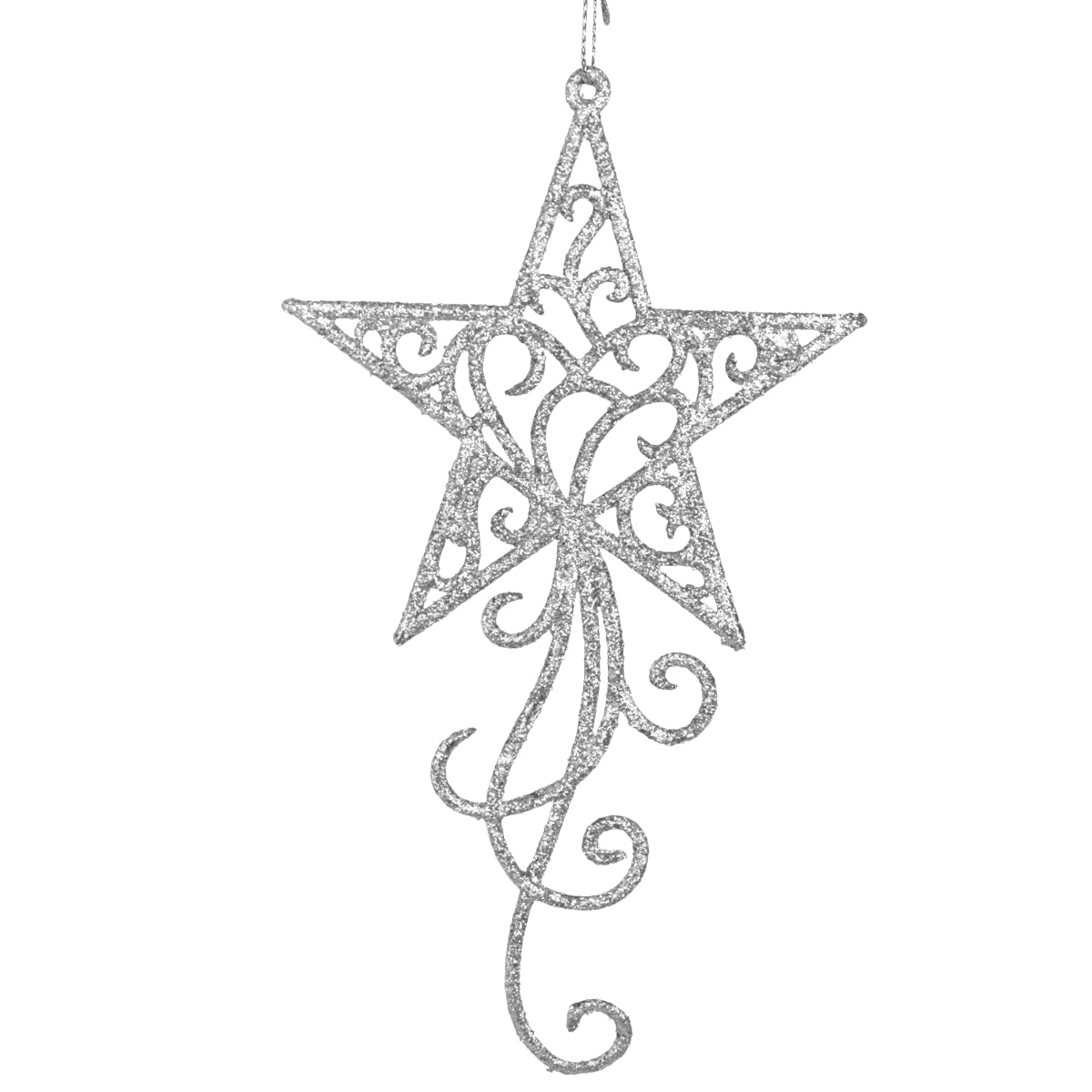 Ornamento en Forma de Estrella Fugaz color Plata