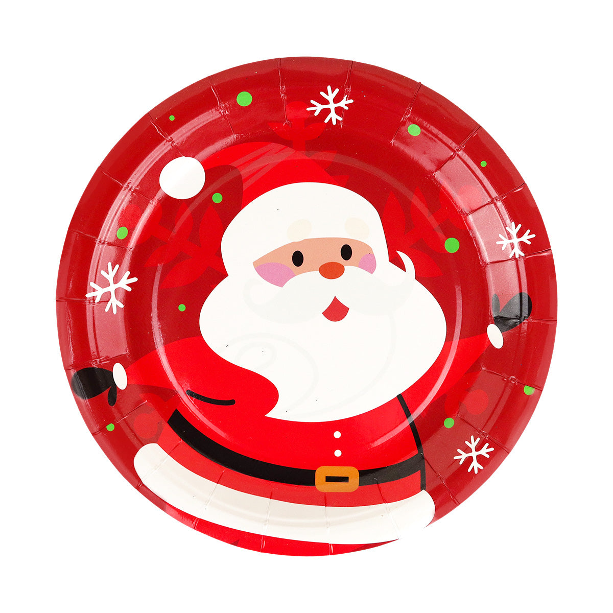 Set de 10 Platos de Cartón, Diseño Santa Claus