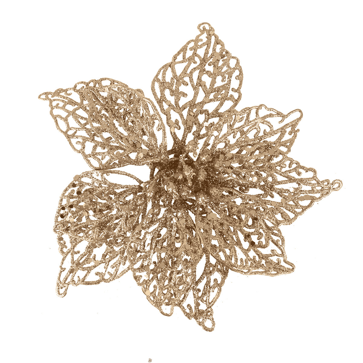 Flor Ornamento Navideño, Color Dorado