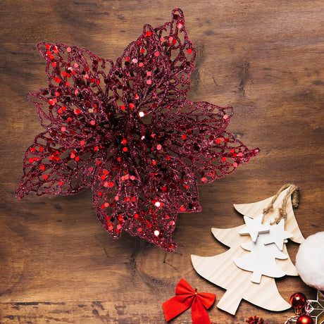 Nochebuena con Diamantina color Rojo