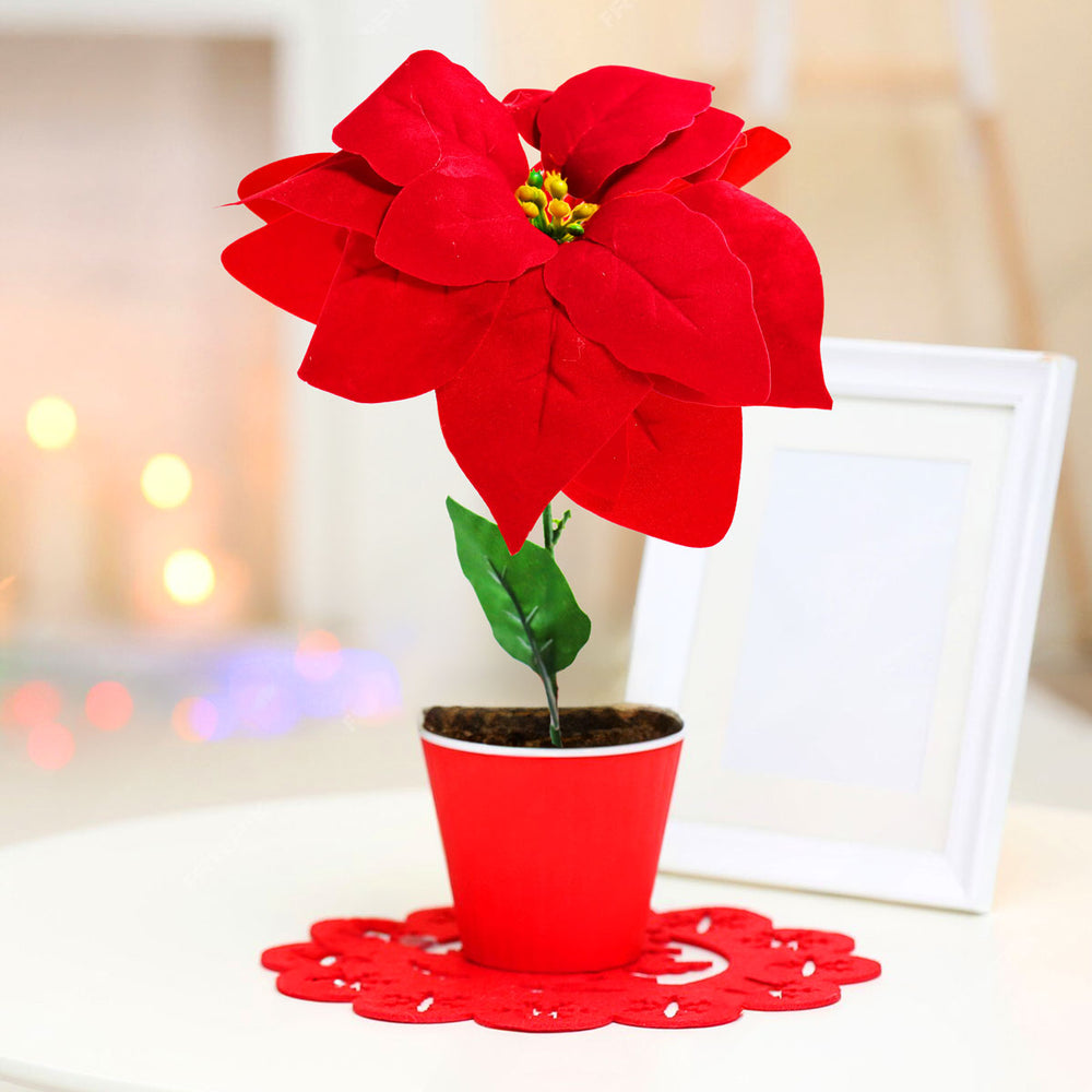 Vara Nochebuena Artificial, Color Rojo