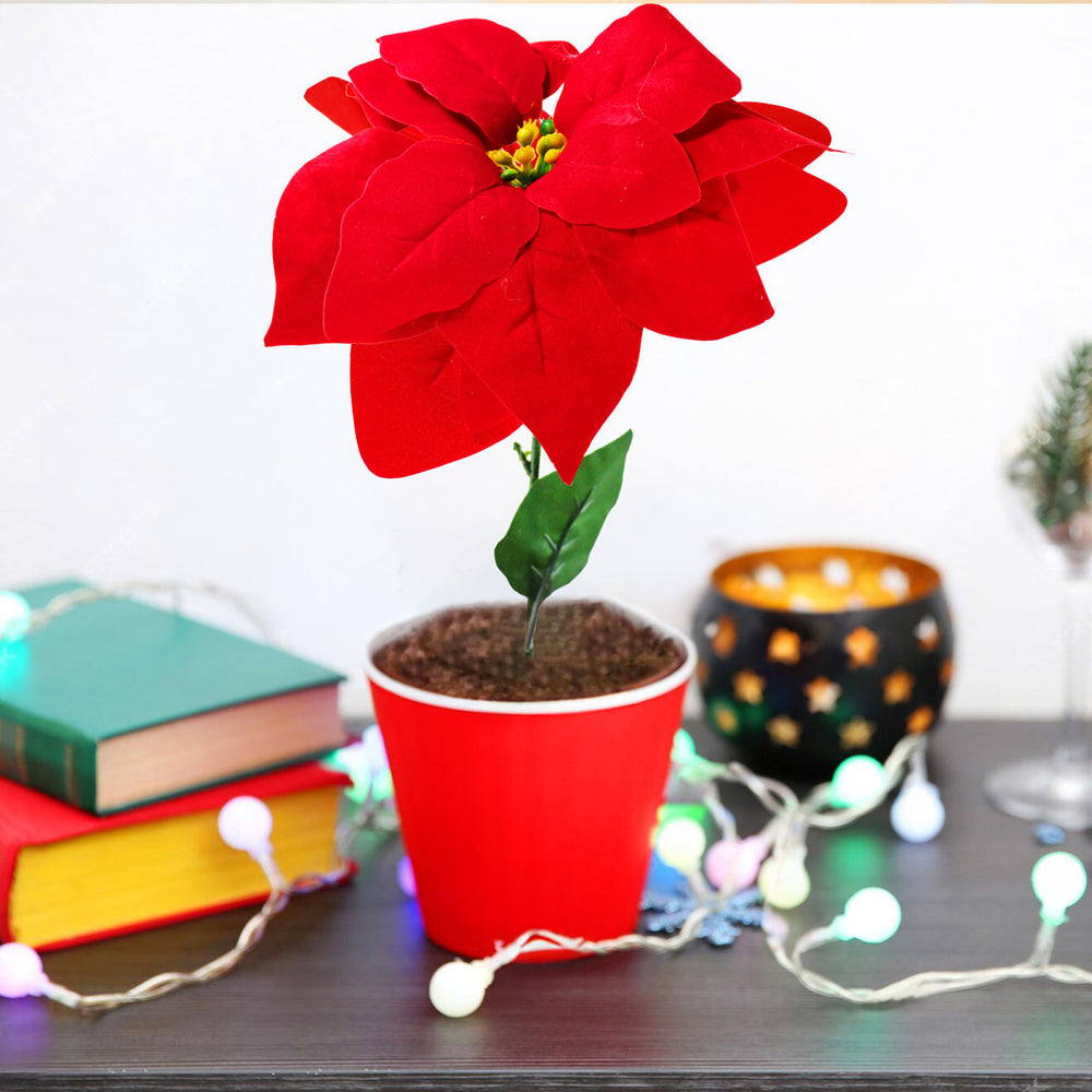 Vara Nochebuena Artificial, Color Rojo