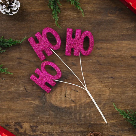 Follaje Navideño Decorativo "Ho Ho Ho" color Fucsia