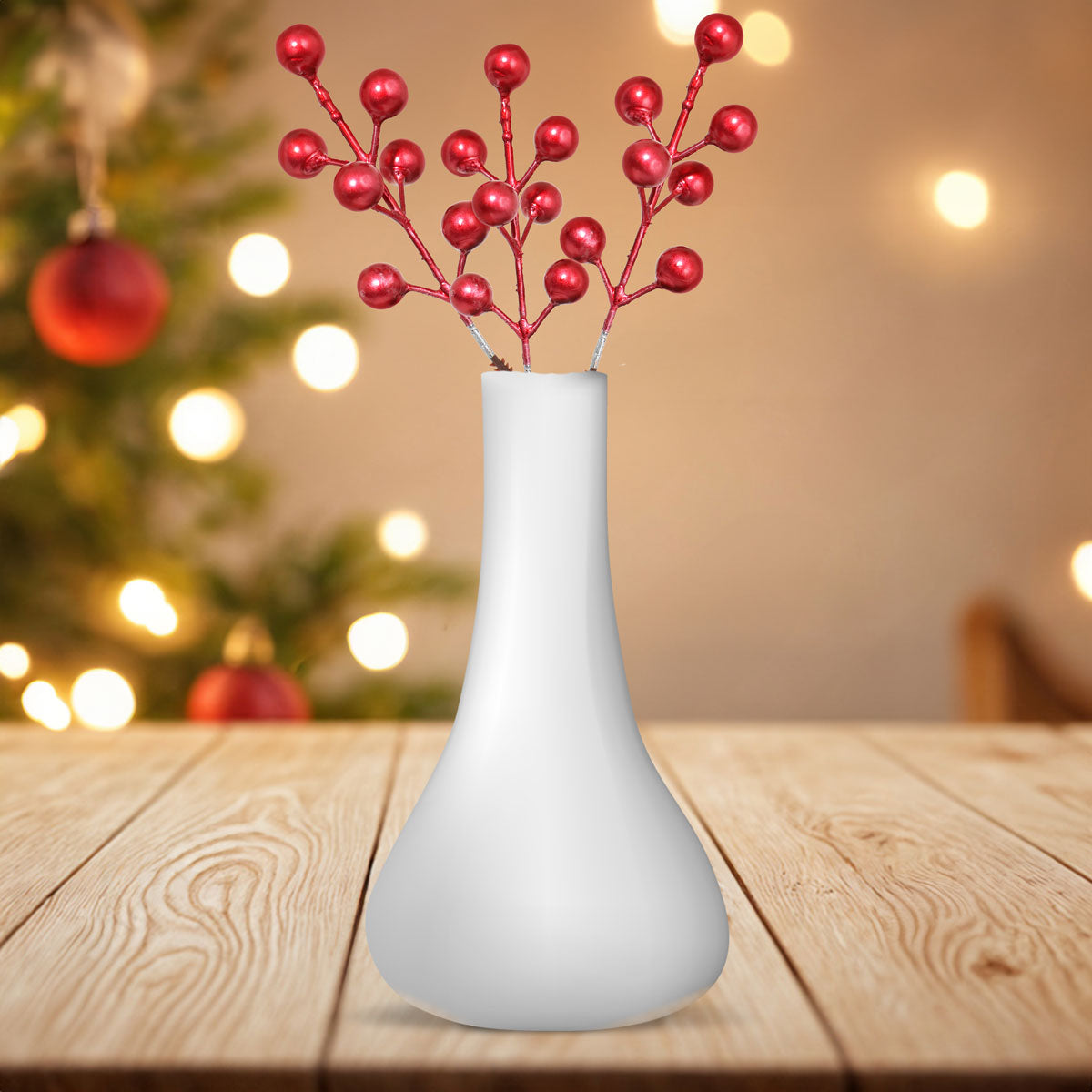 Follaje de Bayas Artificiales Navideñas color Rojo