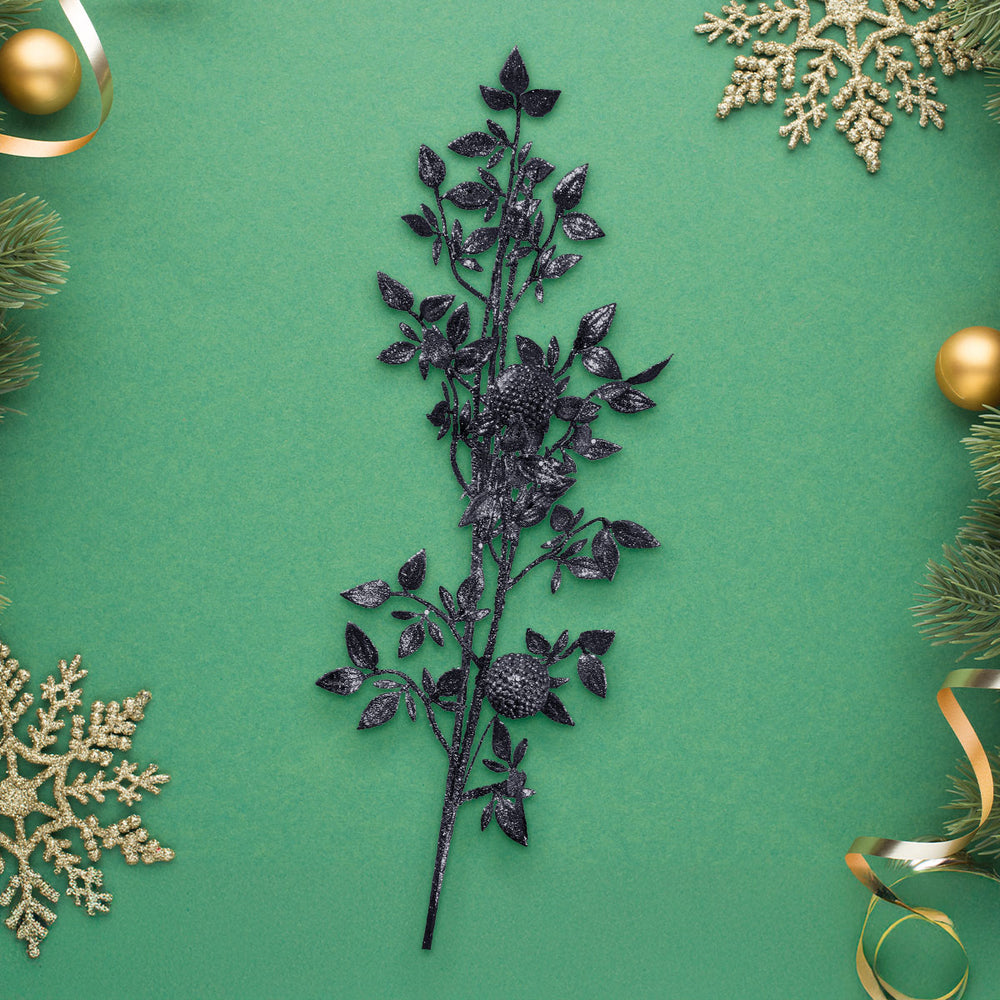 Vara de Follaje Artificial, Color Gris