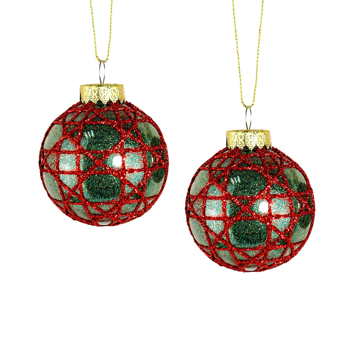 Esfera Redonda Decorada color Verde/Rojo