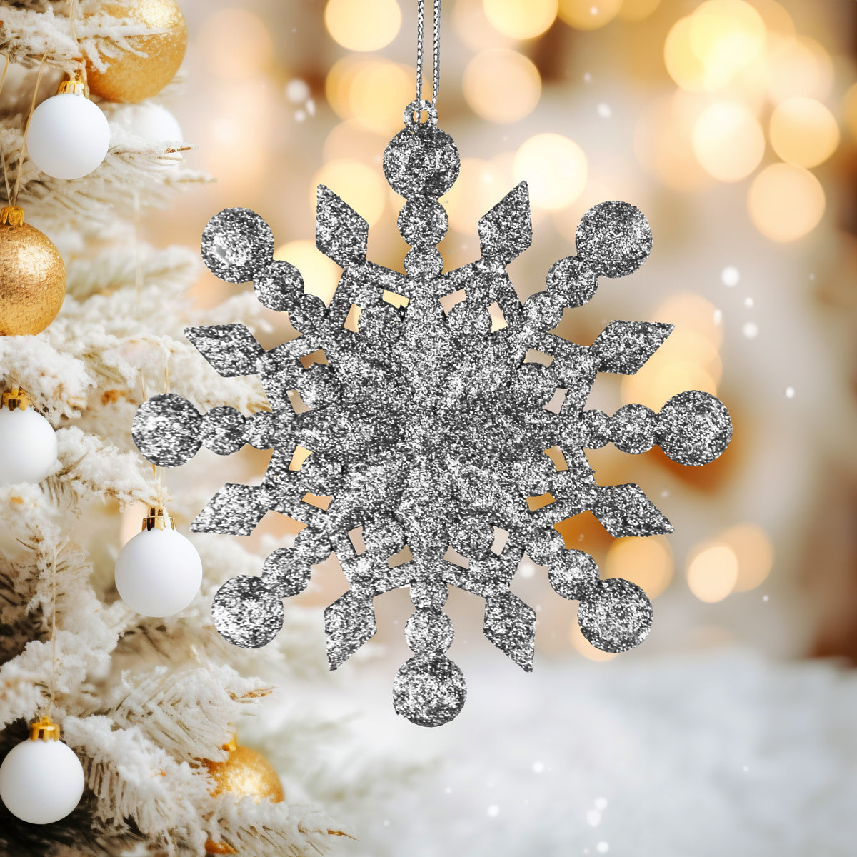 Copo de Nieve Decorativo color Plata