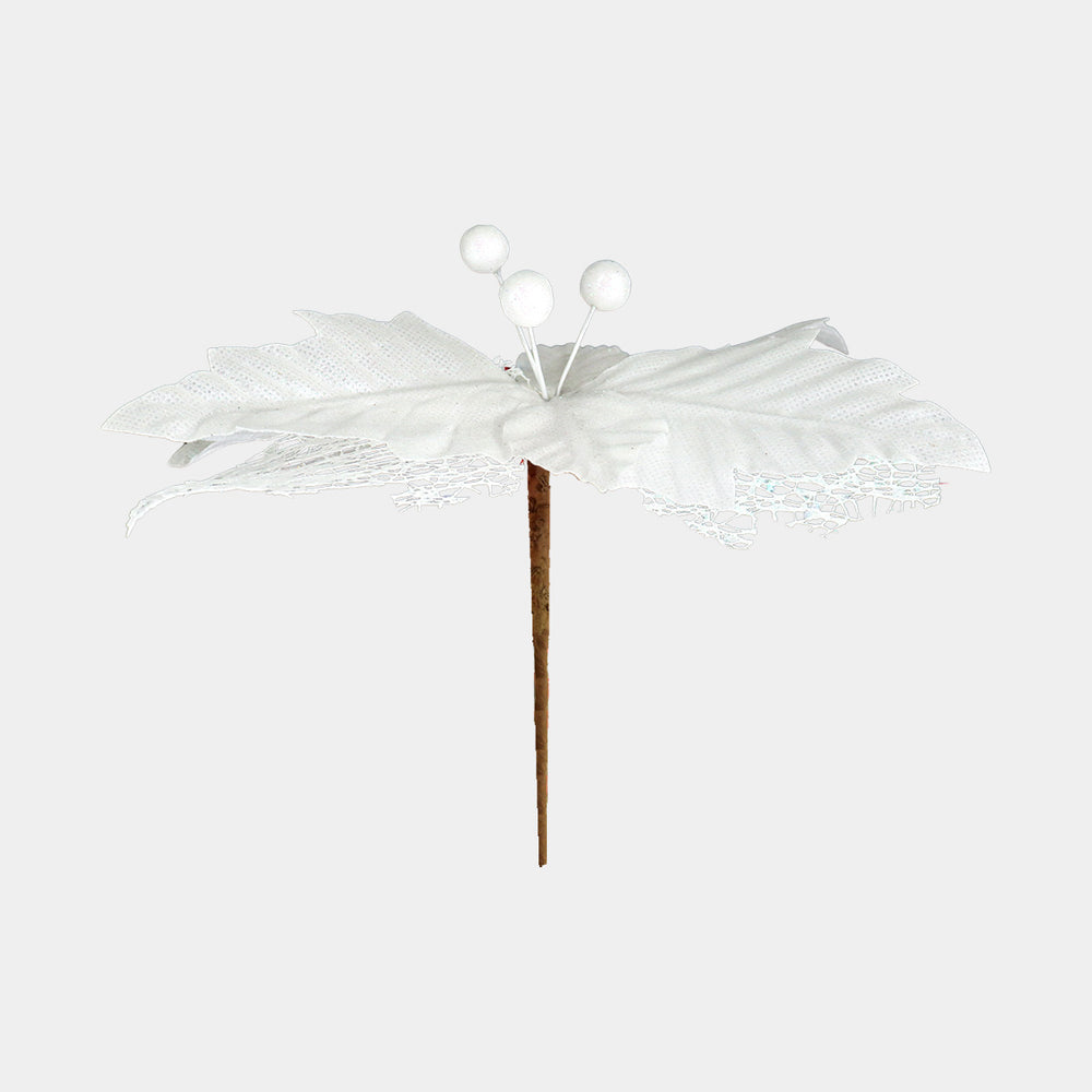 Nochebuena Artificial color Blanco con Diamantina