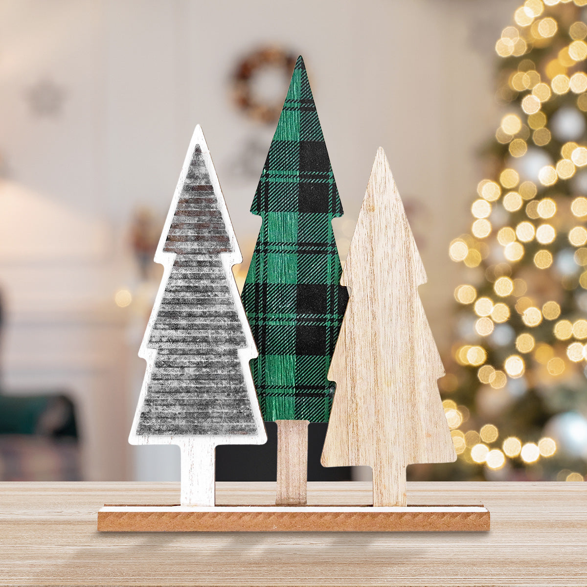 Pinos de Decoración Navideña de Mesa, MDF