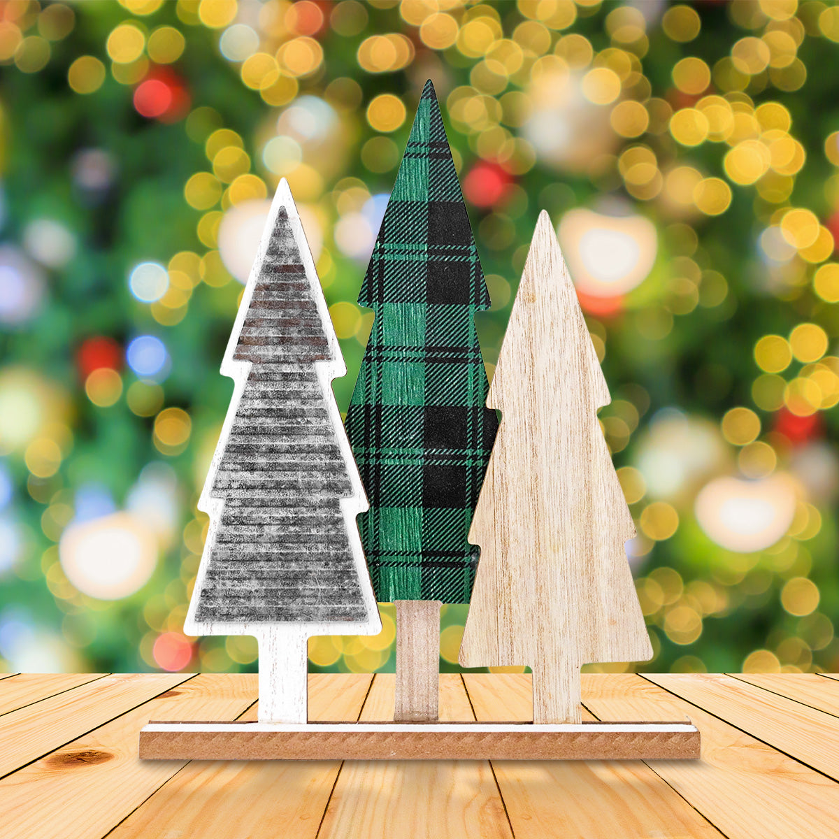 Pinos de Decoración Navideña de Mesa, MDF